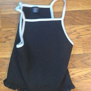 black cropped tank top